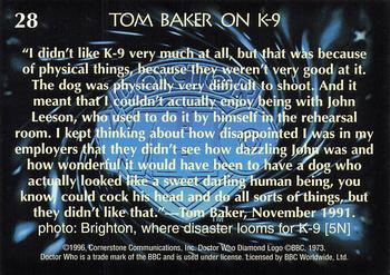 1996 Cornerstone Doctor Who Series 4 #28 Tom Baker on K-9 Back
