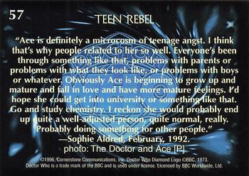 1996 Cornerstone Doctor Who Series 4 #57 Teen Rebel Back