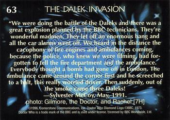 1996 Cornerstone Doctor Who Series 4 #63 The Dalek Invasion Back