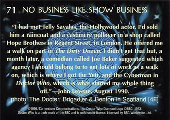 1996 Cornerstone Doctor Who Series 4 #71 No Business Like Show Business Back