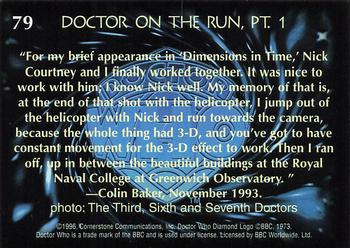 1996 Cornerstone Doctor Who Series 4 #79 Doctor on the Run, Pt. 1 Back