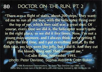 1996 Cornerstone Doctor Who Series 4 #80 Doctor on the Run, Pt. 2 Back