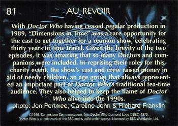 1996 Cornerstone Doctor Who Series 4 #81 Au Revoir Back