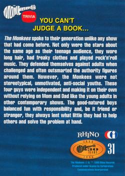 1995 Cornerstone The Monkees #31 You Can't Judge a Book... Back