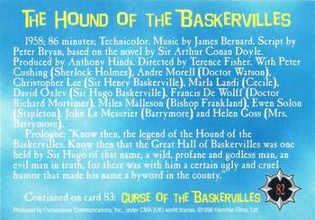 1996 Cornerstone Hammer Horror Series 2 #82 The Hound of the Baskervilles Back