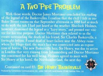1996 Cornerstone Hammer Horror Series 2 #84 A Two Pipe Problem Back