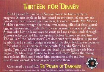 1996 Cornerstone Hammer Horror Series 2 #101 Thirteen for Dinner Back