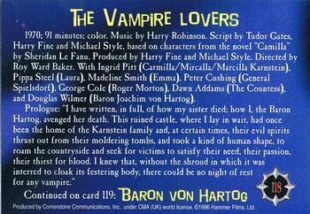 1996 Cornerstone Hammer Horror Series 2 #118 The Vampire Lovers Back