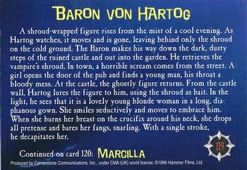 1996 Cornerstone Hammer Horror Series 2 #119 Baron von Hartog Back