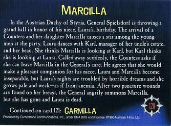 1996 Cornerstone Hammer Horror Series 2 #120 Marcilla Back