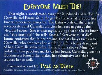 1996 Cornerstone Hammer Horror Series 2 #122 Everyone Must Die! Back