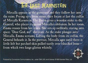 1996 Cornerstone Hammer Horror Series 2 #126 The Last Karnstein Back