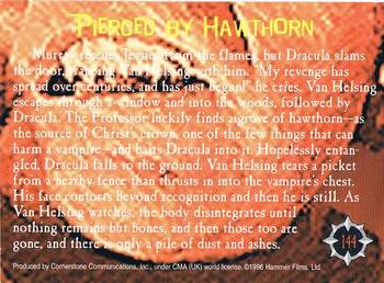 1996 Cornerstone Hammer Horror Series 2 #144 Pierced by Hawthorn Back