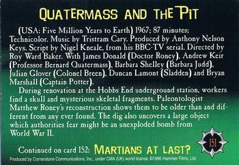 1996 Cornerstone Hammer Horror Series 2 #151 Quatermass and the Pit Back