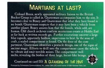 1996 Cornerstone Hammer Horror Series 2 #152 Martians at Last? Back