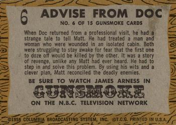 1958 Topps T.V. Westerns #6 Advice from Doc Back