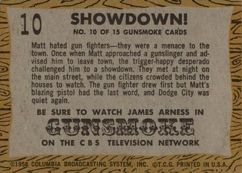 1958 Topps T.V. Westerns #10 Showdown! Back