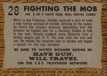 1958 Topps T.V. Westerns #28 Fighting the Mob Back