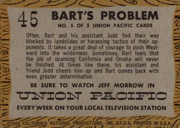 1958 Topps T.V. Westerns #45 Bart's Problem Back