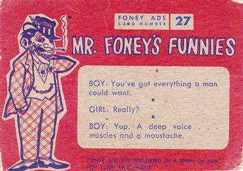1962 Leaf Foney Ads #27 Blisterene Back