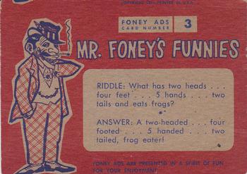 1962 Leaf Foney Ads #3 Mr. Mean Back