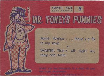 1962 Leaf Foney Ads #5 Mouldy Gold Cigarettes Back
