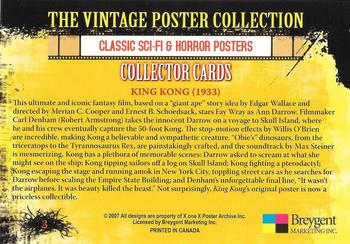 2007 Breygent Classic Sci-Fi & Horror Posters #3 King Kong Back