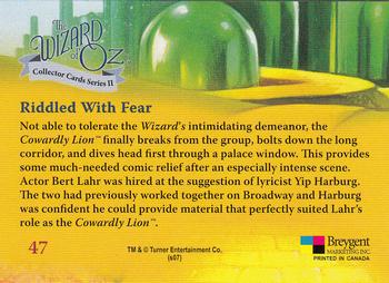 2007 The Wizard of Oz Collector Series II #47 Riddled With Fear Back
