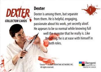 2009 Breygent Dexter Seasons 1 and 2 #1 Title Card / Cast Back