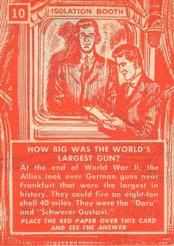 1957 Topps Isolation Booth #10 How big was the world's largest gun? Back