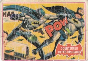 1966 Topps Batman Series A (Red Bat Logo) #42A Counterfeit Caped Crusader Front