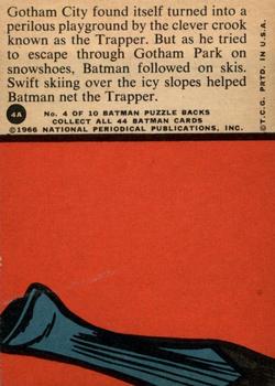 1966 Topps Batman Series A (Red Bat Logo) #4A Target of the Trapper Back