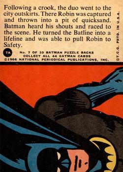 1966 Topps Batman Series A (Red Bat Logo) #7A The Batline Life-Line Back