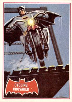 1966 Topps Batman Series A (Red Bat Logo) #10A Cycling Crusader Front