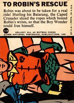 1966 Topps Batman Series B (Blue Bat Logo, Puzzle Back) #11B To Robin's Rescue Back