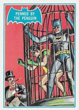 1966 Topps Batman Series B (Blue Bat Logo, Puzzle Back) #16B Penned by the Penguin Front