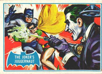 1966 Topps Batman Series B (Blue Bat Logo, Puzzle Back) #23B The Joker's Juggernaut Front