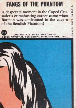 1966 Topps Batman Series B (Blue Bat Logo, Puzzle Back) #24B Fangs of the Phantom Back
