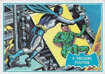 1966 Topps Batman Series B (Blue Bat Logo, Puzzle Back) #36B A Pressing Position Front