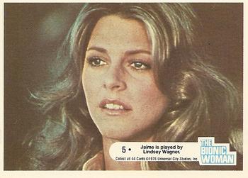 1976 Donruss Bionic Woman #5 Jamie is played by Lindsey Wagner Front