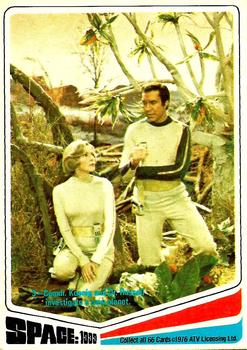 1976 Donruss Space: 1999 #3 Comdr. Koenig and Dr. Russell investigate a new planet. Front