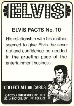 1978 Donruss Elvis Presley #10 His relationship with his mother... Back