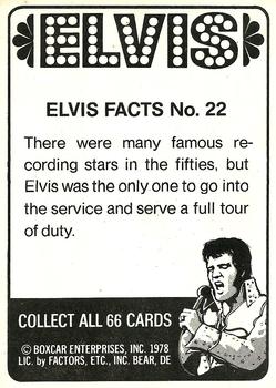 1978 Donruss Elvis Presley #22 There were many famous recording star Back