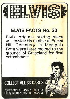 1978 Donruss Elvis Presley #23 Elvis' original resting place was bes Back