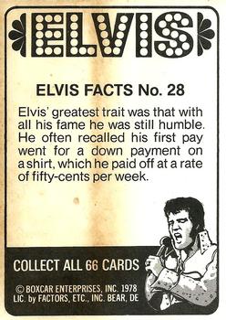 1978 Donruss Elvis Presley #28 Elvis' greatest trait was that with a Back
