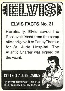 1978 Donruss Elvis Presley #31 Heroically, Elvis saved the Roosevelt Back