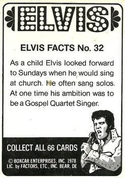 1978 Donruss Elvis Presley #32 As a child Elvis looked forward to Su Back