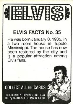 1978 Donruss Elvis Presley #35 He was born January 8, 1935, in a two Back