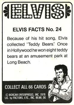 1978 Donruss Elvis Presley #24 Because of his hit song, Elvis collec Back