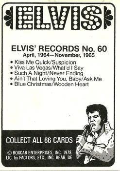 1978 Donruss Elvis Presley #60 April, 1964-November, 1965 Back